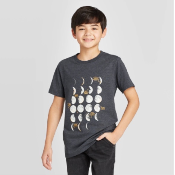 Cat & Jack Glow in the Dark Space Short Sleeve Graphic T-Shirt - Picture 1 of 8